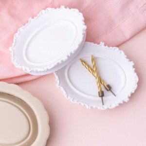 4.5''Vintage Silicone Oval Jewelry Tray mold, Antique Jewelry tray mold